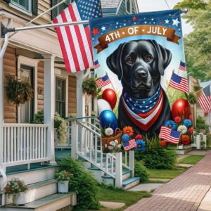 Black Labrador Retriever Dog 4th Of July Flag TQN2983F