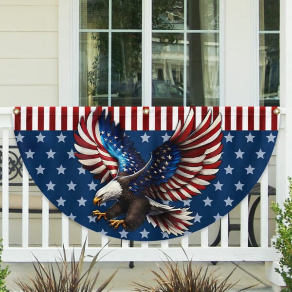Patriotic Eagle We The People American Non-Pleated Fan Flag TQN2938FL