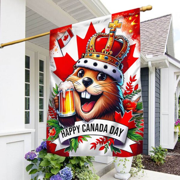 Happy Canada Day 1st of July, Funny Beaver Flag TPT1841F