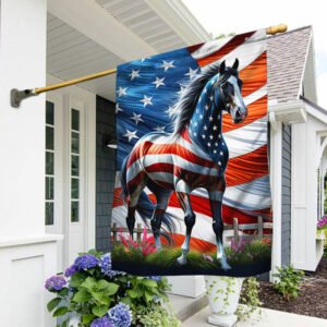 Horse Patriotic American Flag Wrapped in Glory MLN2926F