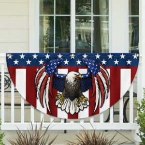 American Bald Eagle Patriotic Non-Pleated Fan Flag MLN2880FL