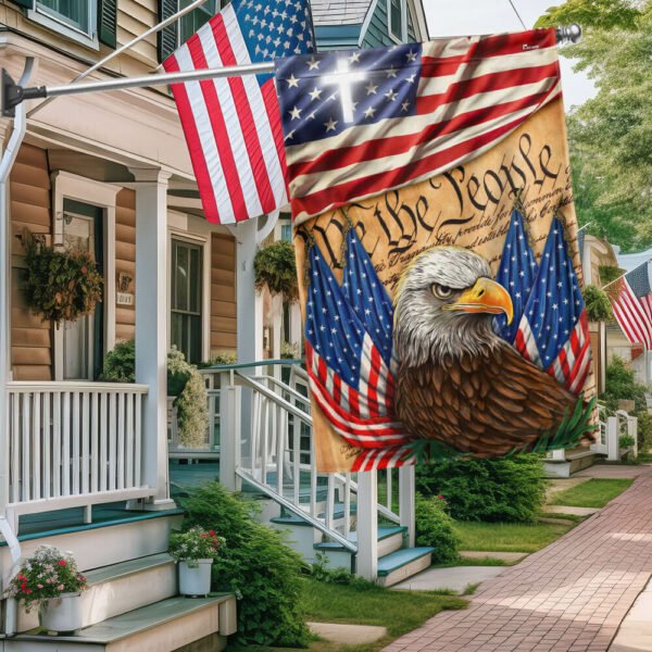 Patriotic Eagle Independence Day We The People Flag MLN3004F