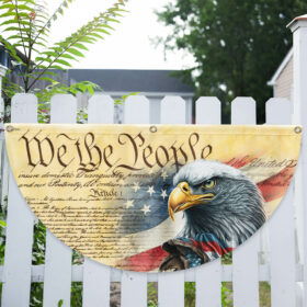 Happy 4th Of July, We The People. Patriotic American Eagle Non-Pleated Fan Flag TPT1880FL