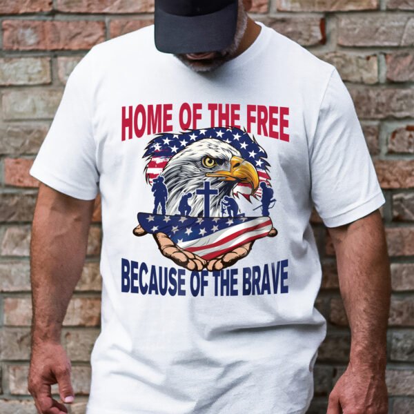 Happy 4th of July, Home Of The Free, Patriotic American Eagle Veteran T-Shirt TPT1888TS