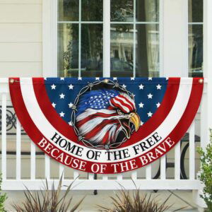 Patriotic American Veterans Day Home Of The Free Because Of The Brave Flag TPT1873FL