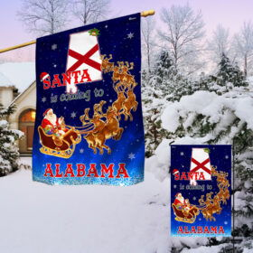 FLAGWIX Alabama Christmas Flag Santa Is Coming To Alabama TQN1681Fv5