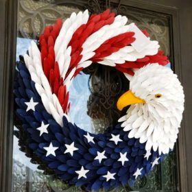 FLAGWIX American Eagle Patriotic Wreath Memorial Day Veteran Day 4th of July Independence Day Decoration 