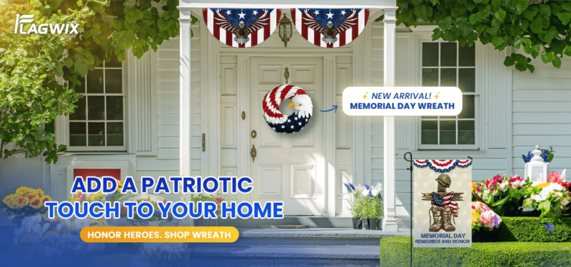 FLAGWIX American Eagle Patriotic Wreath Memorial Day Veteran Day 4th of July Independence Day Decoration