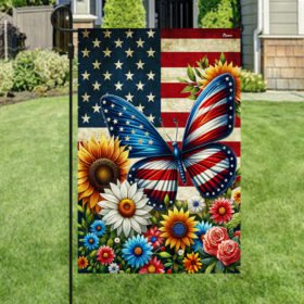 Butterfly Independence Day 4th of July Patriotic Flag MLN3167F