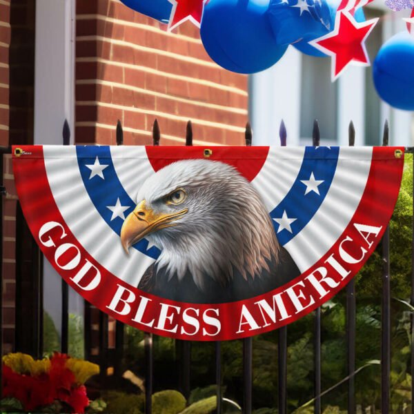 Eagle God Bless America Non-Pleated Fan Flag MLN3145FL