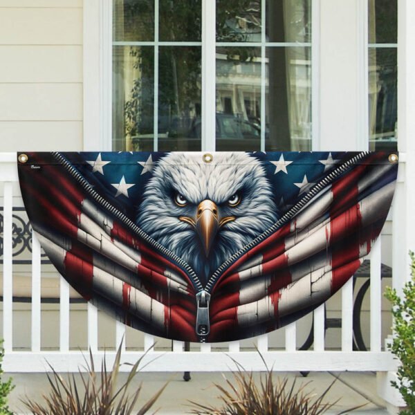 Patriotic Eagle 4th Of July Non-Pleated Fan Flag TQN3088FL