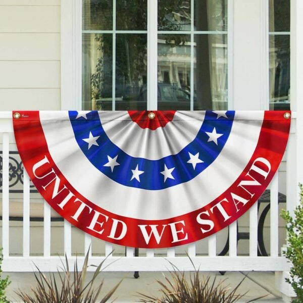 Happy 4th Of July United We Stand Non-pleated Fan Flag TQN3107FL