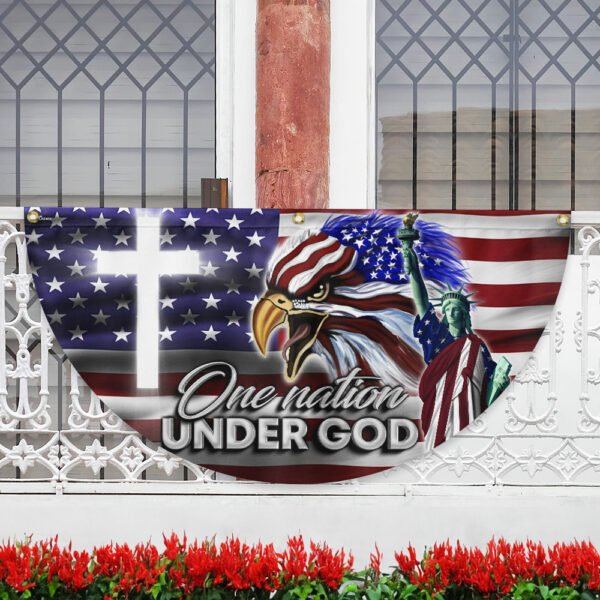 US Eagle Cross Freedom One Nation Under God Non-Pleated Fan Flag MLN3133FL
