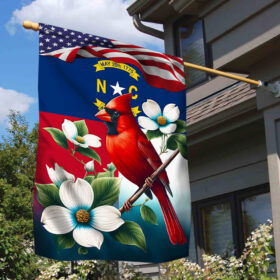 North Carolina State Dogwood Flower and Cardinal Flag MLN2958F 