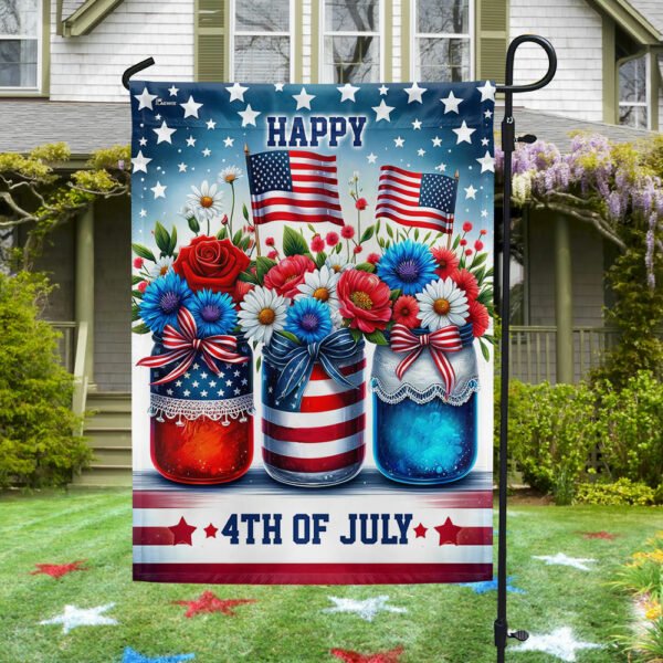 Patriotic Flowers 4th Of July Floral Independence Day Flag TQN2569F
