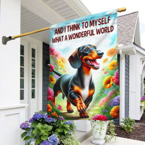 Dachshund Flag And I Think To Myself What A Wonderful World TQN3055F