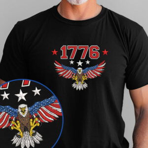 Patriotic T-shirt Eagle America 1776 Embroidered T-Shirt TPT1900TS