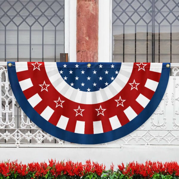 Happy 4th Of July Independence Day Non-pleated Fan Flag TQN3108FL