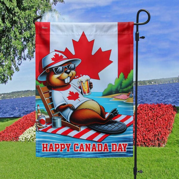 Happy Canada Day Funny Beaver Flag MLN3029F