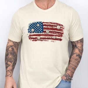 Happy 4th of July, Patriotic Baseball American Baseball T-Shirt TPT1903TS