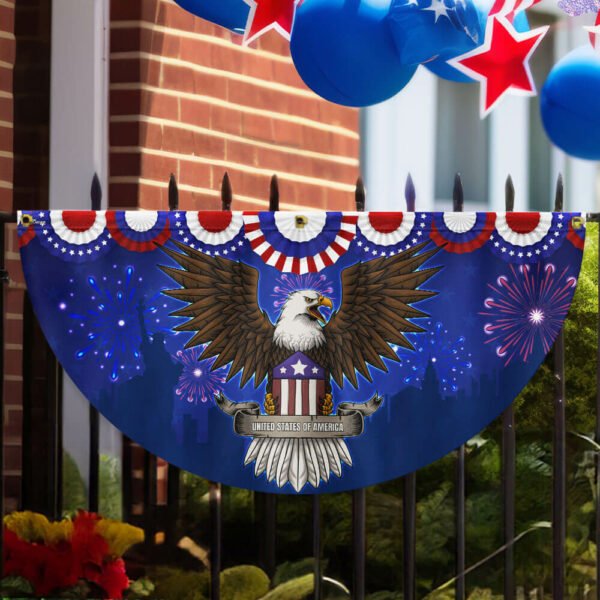Independence Day Eagle 4th of July Non-Pleated Fan Flag MLN3120FL