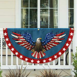Patriotic Eagle Spread Wings American Non-Pleated Fan Flag MLN3127FL