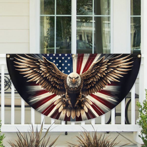 Patriotic Eagle American Non-Pleated Fan Flag TQN3057FL