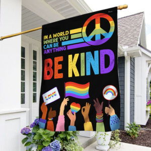 Be Kind LGBT Pride Peace Sign Flag MLN3174F