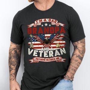 4th of July Gifts, Eagle With American Flag Tee, Veteran Dad T-Shirt VTM89HVN