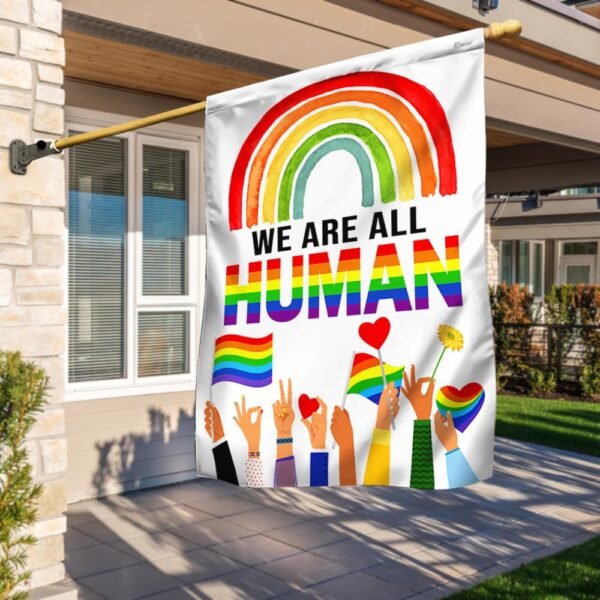 Pride Rainbow Support LGBT We Are All Human Flag MLN3162F