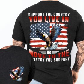 Gifts For 4th of July, Eagle With American Flag Tee, Move To The Country You Support T-Shirt VTM97HVN