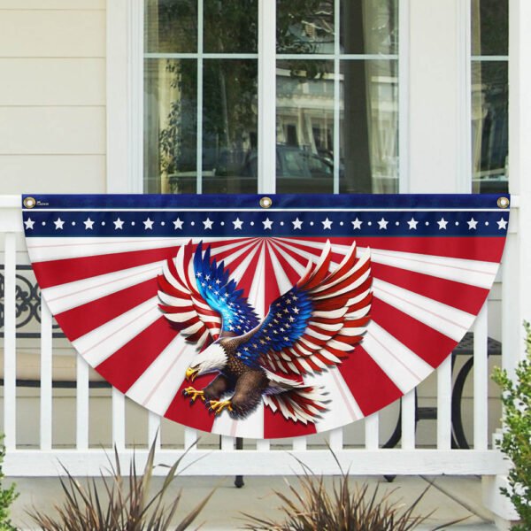 Patriotic Eagle American Non-Pleated Fan Flag MLN3061FL