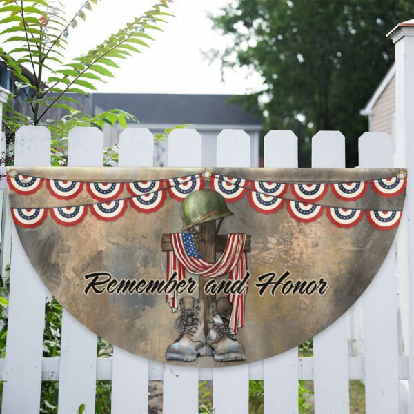 Memorial Day Flag Remember And Honor Veteran Non-Pleated Fan Flag TPT1844FL