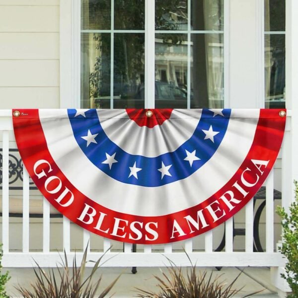 Happy 4th Of July God Bless America Non-pleated Fan Flag TQN3100FL