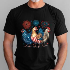 Patriotic Chicken Merica 4th Of July Independence Day T-Shirt TQN3145TS