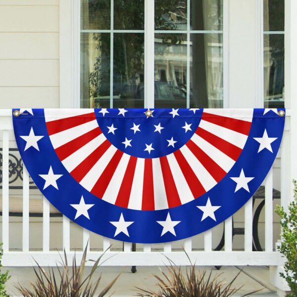 Happy 4th Of July Independence Day Non-pleated Fan Flag TQN3124FL