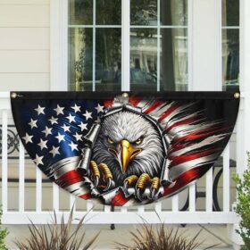 Patriotic Eagle American Non-Pleated Fan Flag TQN3348FL