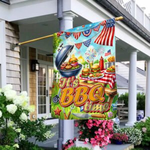 Happy 4th of July It's BBQ Time, BBQ Summer Flag TPT1992F