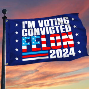 Trump Flag I'm Voting For The Convicted Felon 47 Trump 2024 Grommet Flag MLN3241GF