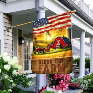Happy 4th of July, July 4th Bless Our Farm, American Tractor Farm Life Flag TPT1990F