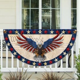 July 4th Flag We The People Patriotic Eagle American Non-Pleated Fan Flag TPT2001FL