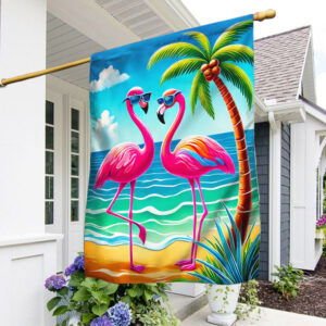 Pink Flamingo Tropical Summer Flag TQN3366F