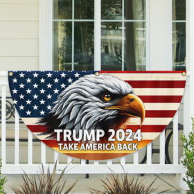 Trump 2024 Take America Back MAGA Non-Pleated Fan Flag TQN3198FL