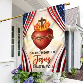 Sacred Heart Of Jesus I Trust In You Jesus American Flag TPT1972F