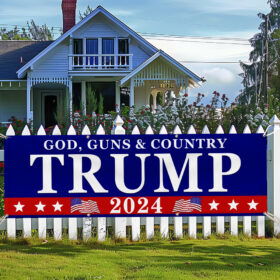 God Guns & Country Trump 2024 Fence Banner TQN3227FB