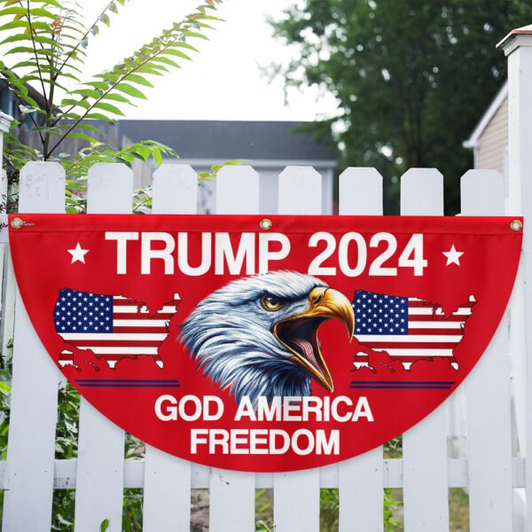 Trump 2024 God America Freedom Non-Pleated Fan Flag TQN3196FL