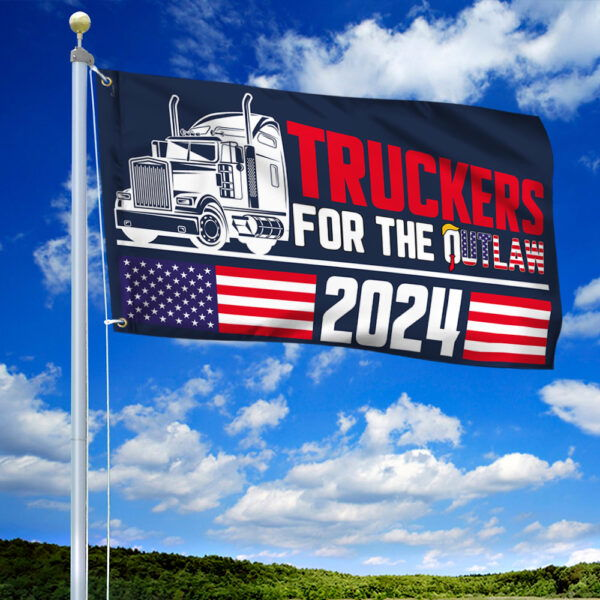 Trucker For The Outlaw American Flag Support For Felon Patriotic Grommet Flag MLN3320GF
