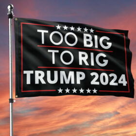 Trump Flag Too Big To Rig Trump 2024 Grommet Flag MLN3373GF