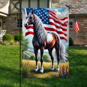 Horse Patriotic American Flag MLN3294F