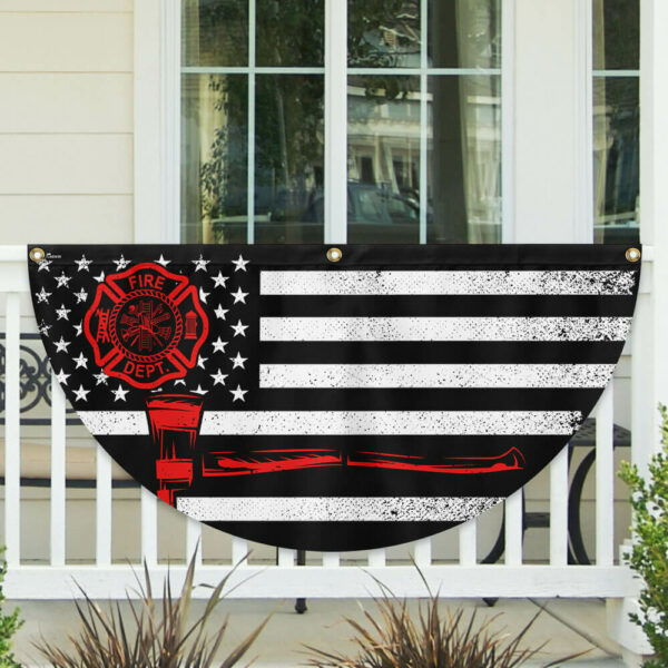 Firefighter Thin Red Line Fireman Non-Pleated Fan Flag TQN3288FL